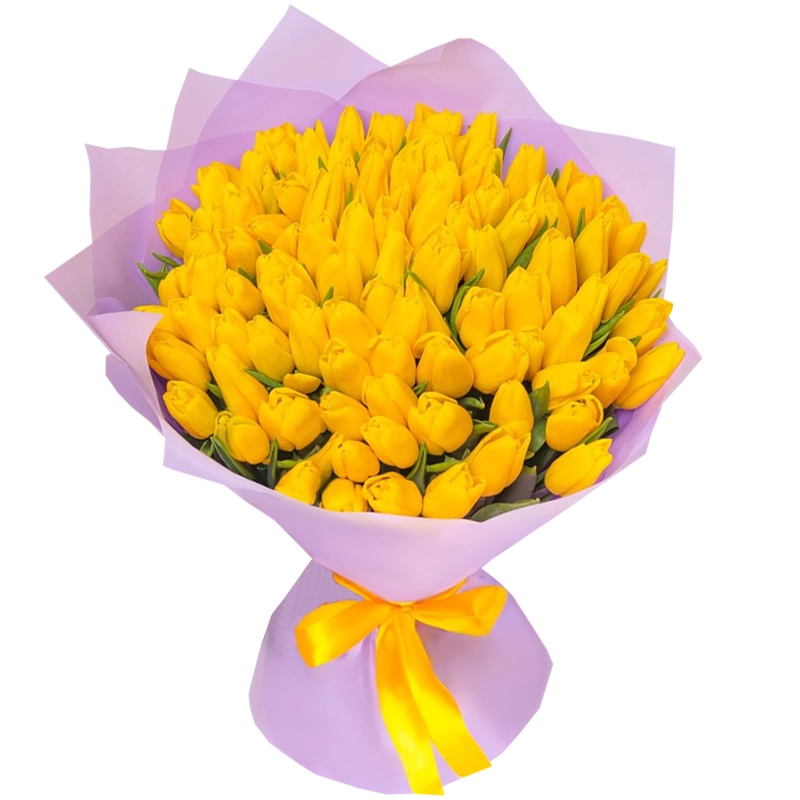 101 желтый тюльпан