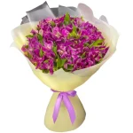 Букет из 15 сиреневых альстромерий