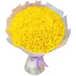Букет из 45 желтых кустовых хризантем